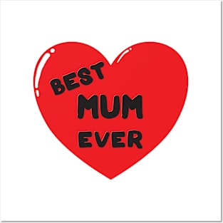 Best mum ever heart doodle hand drawn design Posters and Art